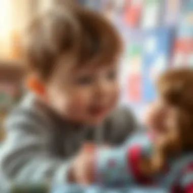 Child playing with a talking doll