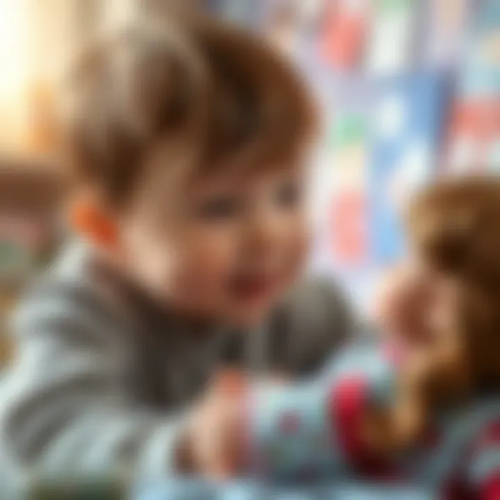 Child playing with a talking doll