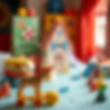 A creative setup showcasing how toys can enhance children's cognitive and social skills.