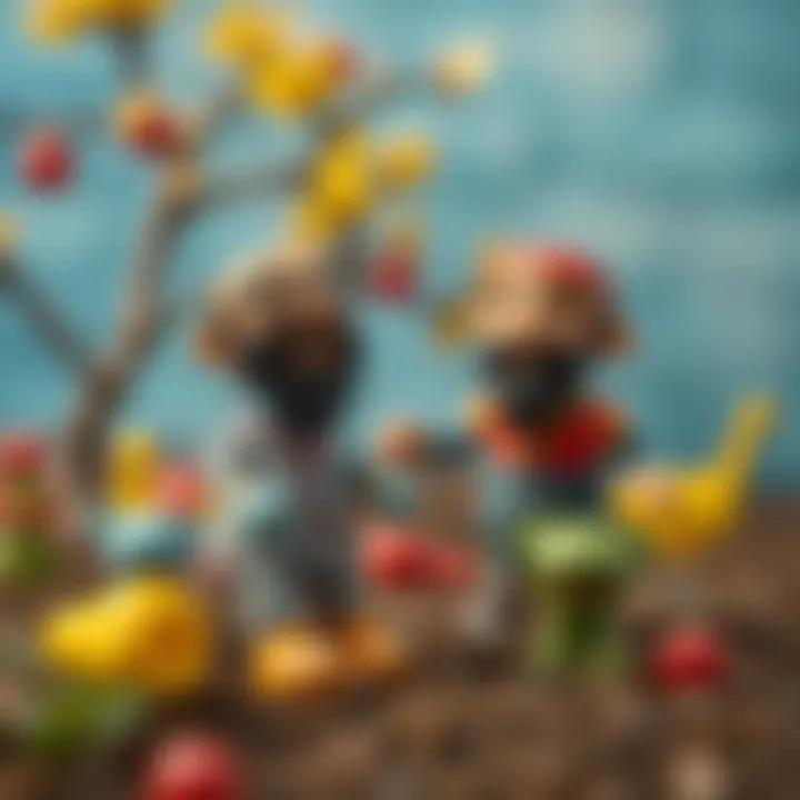 Colorful Kral Şakir characters in a playful setting