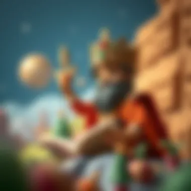 A creative art piece illustrating the imaginative worlds that children can explore through reading with King Shakir.