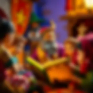 Kral Şakir Inspiring Young Minds A colorful depiction of Kral Şakir reading a book to a group of enchanted children