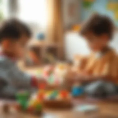 Educational Engagement through Kukuli Toys Children engaging with educational Kukuli toys