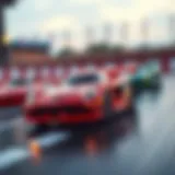 Remote control car racing on a track