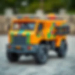 Vibrant design of a large battery-powered truck promoting creativity