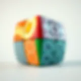 Creative large cube design showcasing different geometric patterns