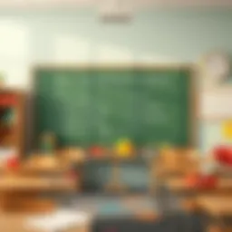 Large writing board in a classroom setting