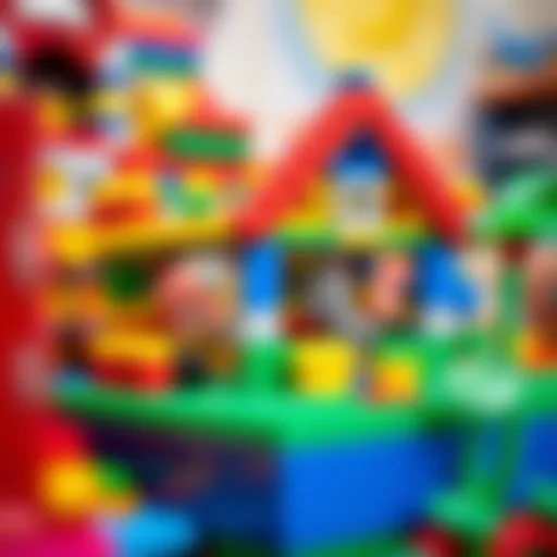 Colorful Lego bricks assembled into a creative structure