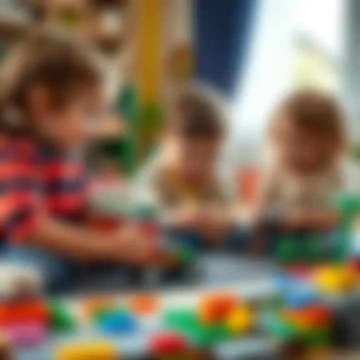 Educational playtime scene featuring children engaging with Lego 60390.