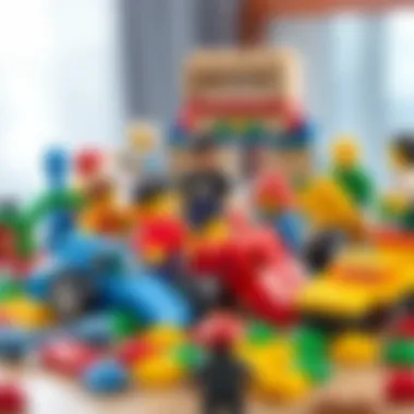 Diverse Lego 60390 pieces arranged to highlight versatility.