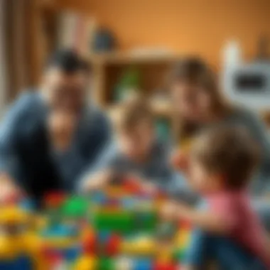 Parents watching children enjoy educational LEGO play