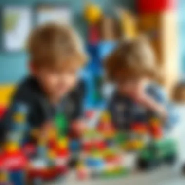 Children Exploring Creativity with LEGO Children Engaging with LEGO Set