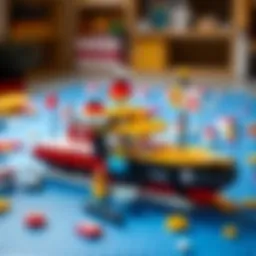 Vibrant Lego City Ship Set displayed with building blocks