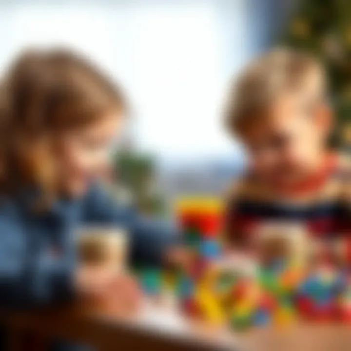 Children engaging with Lego cups