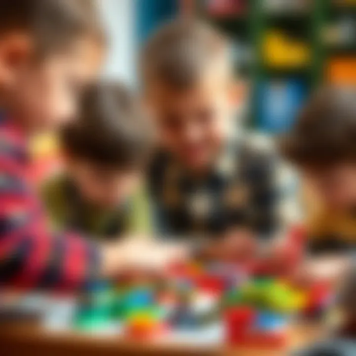 Children engaged in collaborative Lego building activities