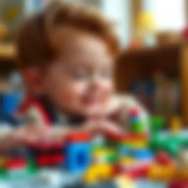 Lego components fostering fine motor skills development.