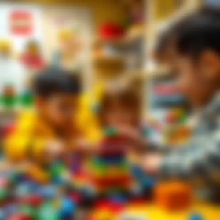 Children engaging in creative play with Lego bricks