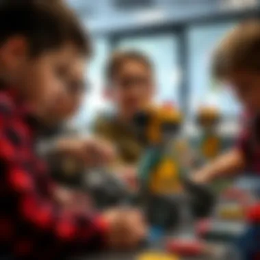 Teamwork in Lego Robotics Children collaborating on a Lego robot project