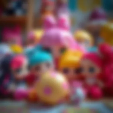 Colorful LOL Surprise dolls arranged playfully