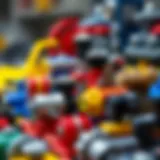 Diverse Designs of Model Engines A vibrant collection of model engines showcasing diverse designs