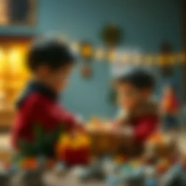Children Engaging with Symbolic Gifts Children receiving symbolic gifts