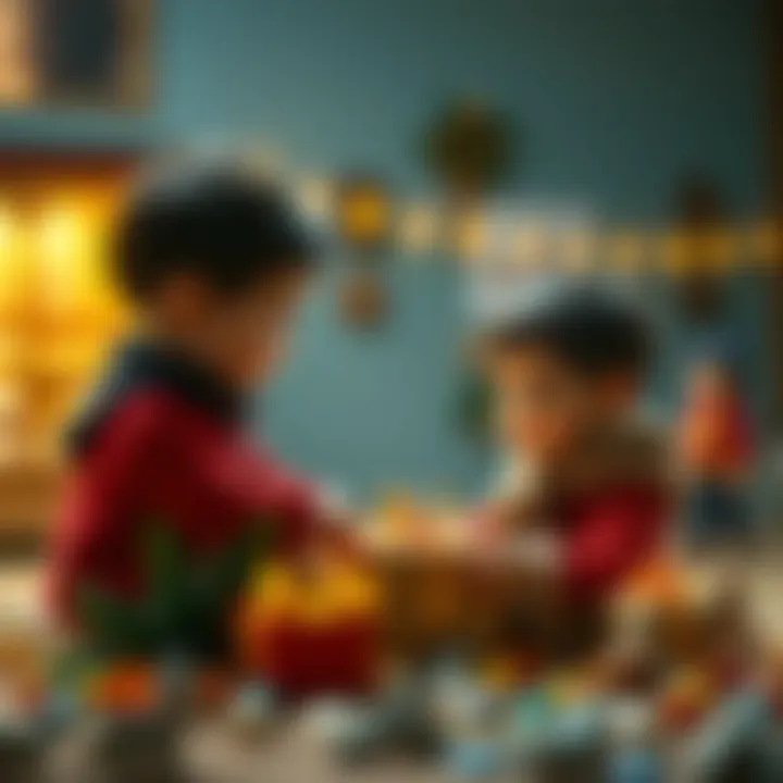 Children Engaging with Symbolic Gifts Children receiving symbolic gifts