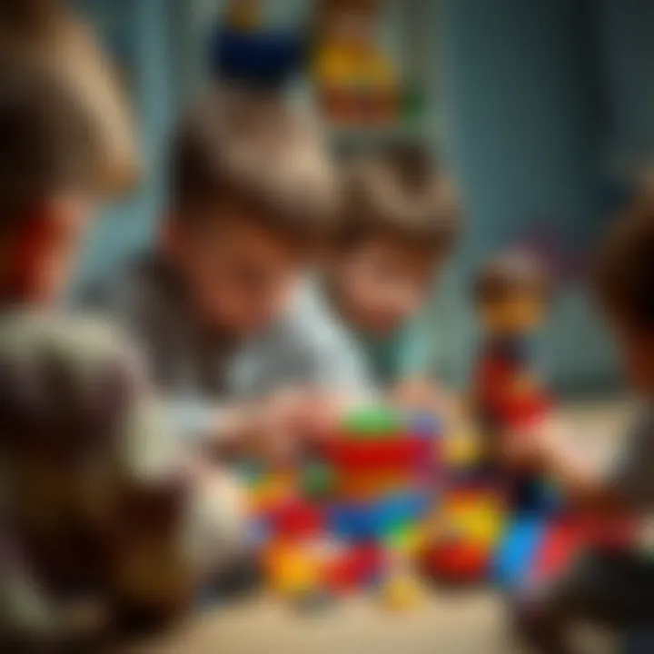 Children engaging in magnetic Lego play