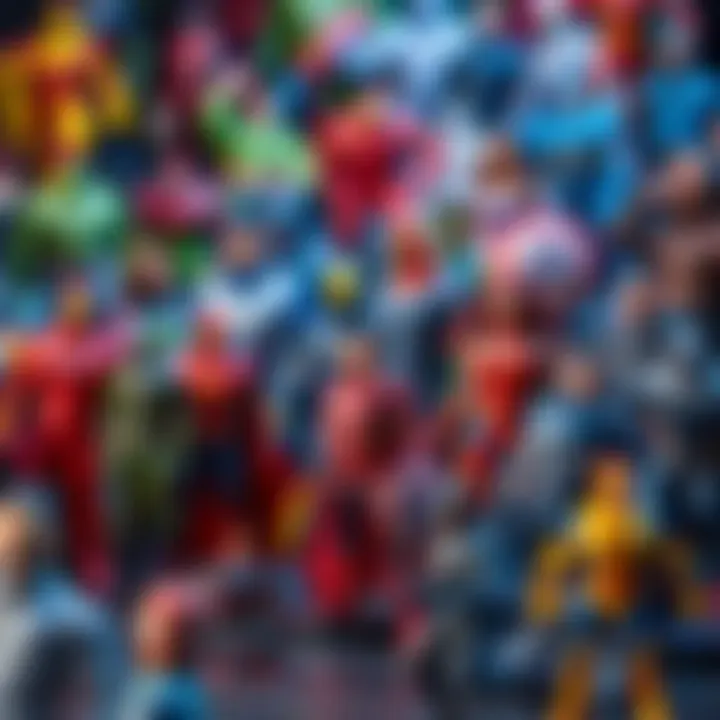 Marvel Figurines Collection Marvel figurines displayed in a vibrant collection