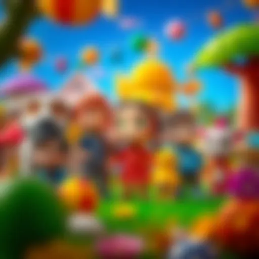 Vibrant scene showcasing the main characters of the animation.