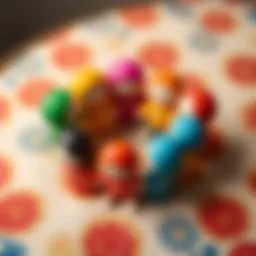 Colorful Maşa toy dolls arranged in a circle