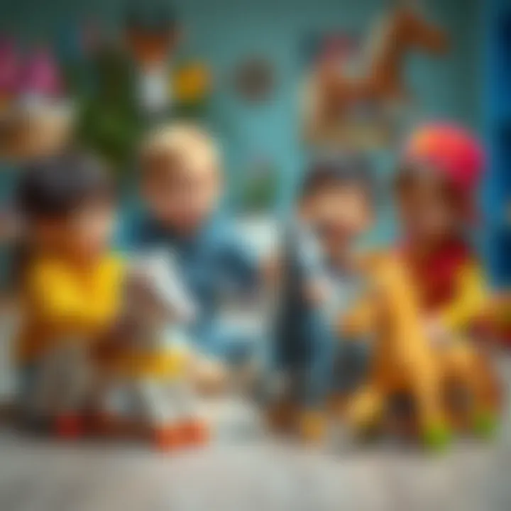 Children playing with pony toys