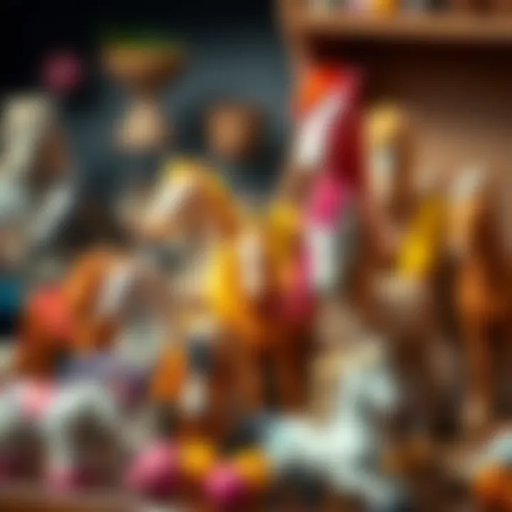 Various types of pony toys displayed
