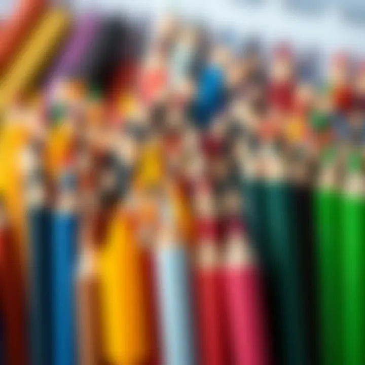 Organized for Inspiration Close-up of colorful felt-tip pens arranged neatly
