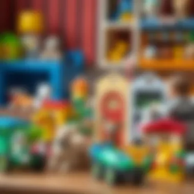 Age-appropriate toys arranged by developmental stages