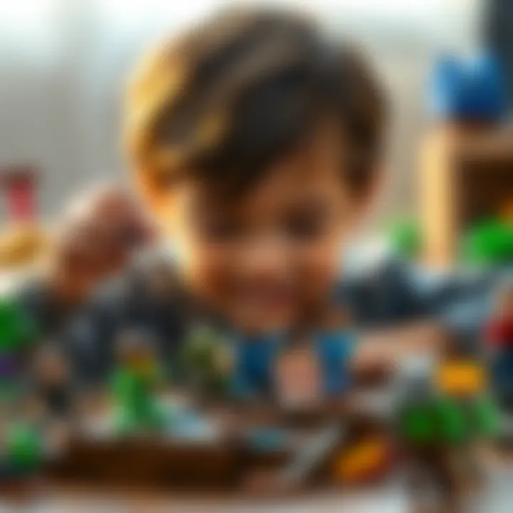 Creative Play with Minecraft Mini Figures A child playing with Minecraft Mini Figures, exploring creativity