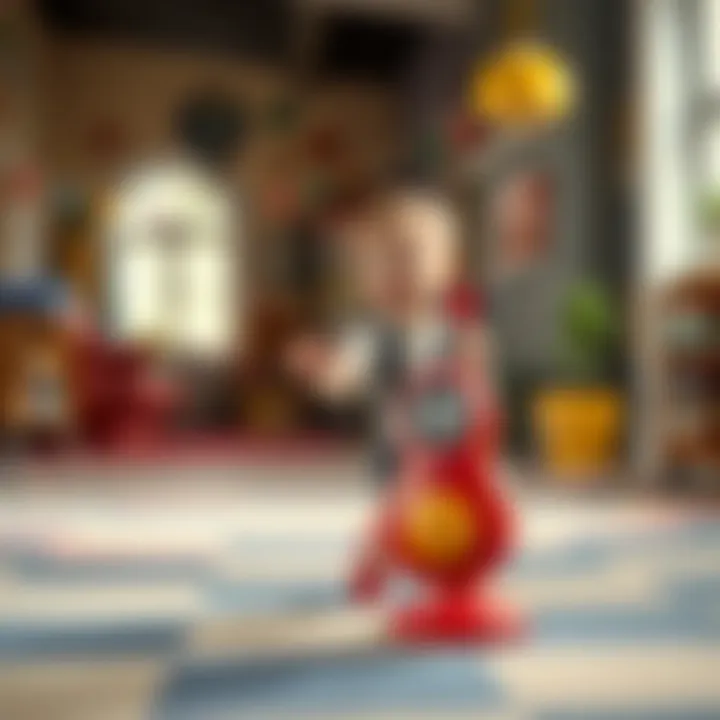 Happy child dancing with Beatbo in a playful environment