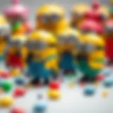 Colorful Minion figurines in a playful arrangement