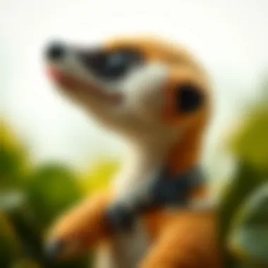 Close-up of a meerkat plush toy showcasing its intricate design