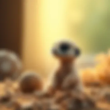 A serene setting with a meerkat plush toy stimulating a child's imagination