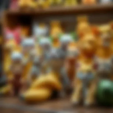 Various types of banana cat toys displayed together