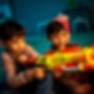 Children Engaged in Imaginative Play Children engaged in imaginative play with Nerf X Shot