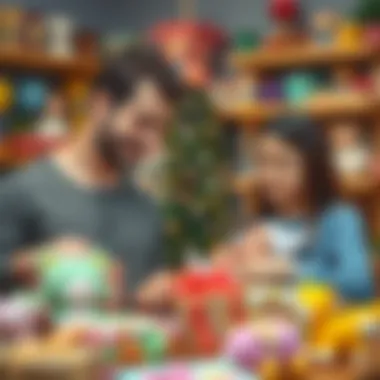 Parents choosing gifts for their newborn