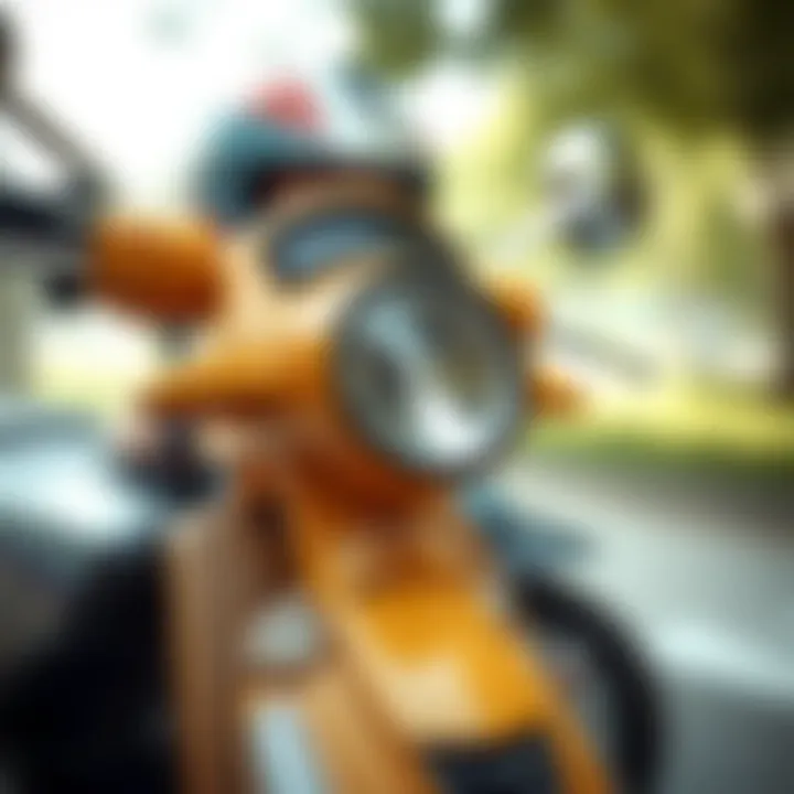 Safety Features for Young Riders Close-up of scooter safety features