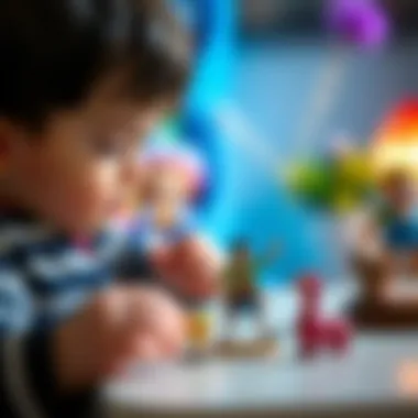 A child playing with a One Piece figurine, highlighting age-appropriate toys