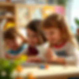 Engaged children playing online educational games