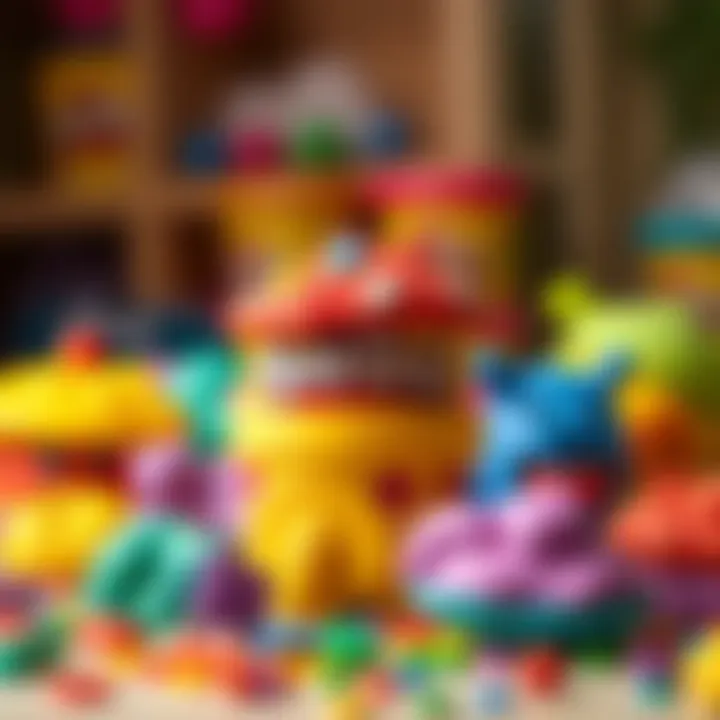 Imagination Unleashed: Play Doh Creations An array of colorful Play Doh creations made by children