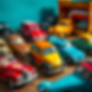 Evolution of Toy Cars A vintage collection of toy cars showcasing their evolution over the years