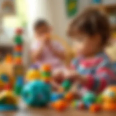 Child engaging with educational toys promoting cognitive skills