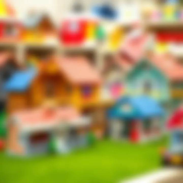 A variety of toy playhouse models displayed for selection.