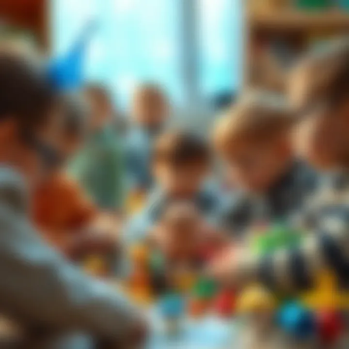 Children engaged in imaginative play with various toys, fostering development.